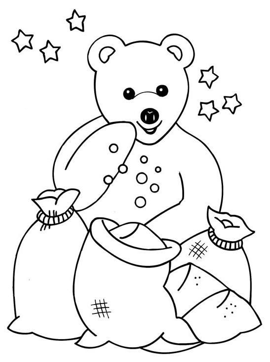 coloriage nounours le marchand de sable